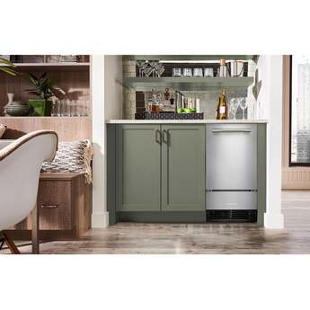 KitchenAid 18 Inch Freestanding/Built-In Undercounter Clear Ice Maker with 35 lbs. Ice Storage Capacity, Drop-Down Door, PrintShield™ Finish, Fully Flush Installation, Self-Cleaning Cycle, Filter-Ready, Built-In Drain Pump System, and Max Ice: PrintShield™ Stainless Steel — thumbnail 3